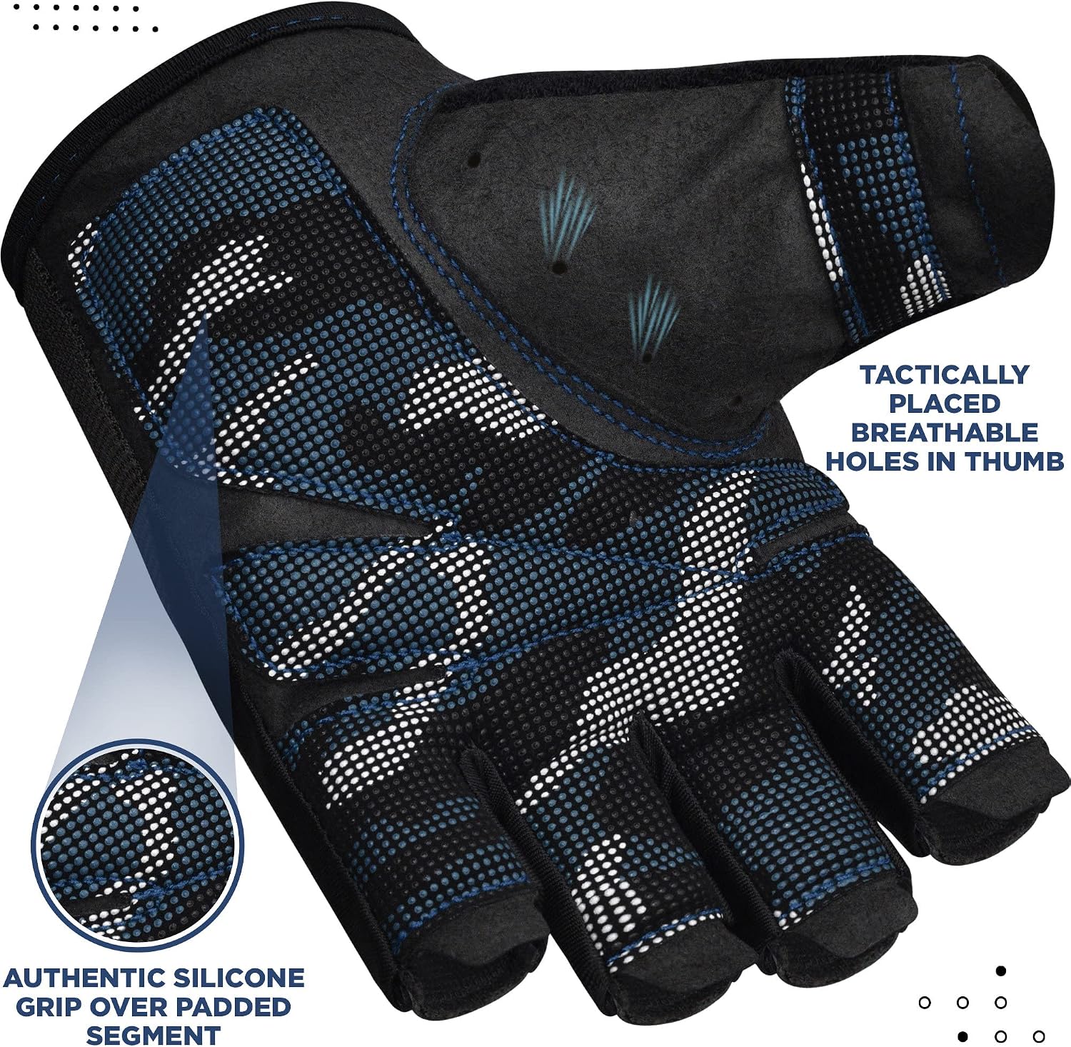 RDX Weight Lifting Gloves, Additional Stretchable Long Wrist Support, Full Palm Grip, Men Women Fitness HIIT Workout, Bodybuilding Powerlifting Strength Training Cycling Exercise Home Gym Equipment