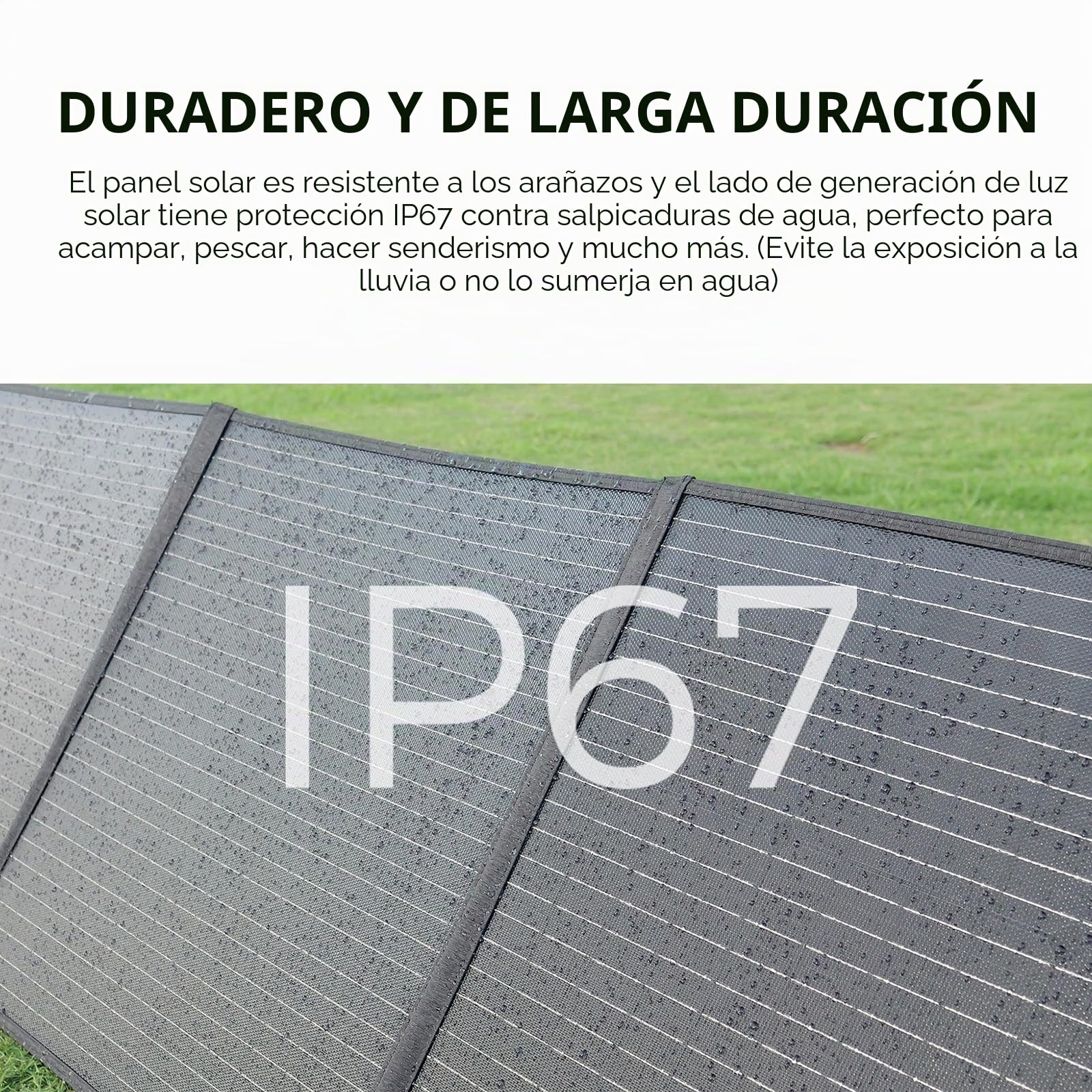 FOSSIBOT Panel solar portátil de 200 W, kit de panel solar plegable, módulo de eficiencia del 23,4% IP67, resistente al agua para camping, F1200 F2400 F3600, estación de energía portátil, generador