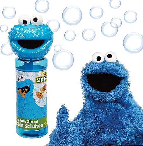 Miniatura 4 de Little Kids Sesame Street Elmo & Cookie Monster - Paquete de recuerdos de fiesta de personajes de burbujas y varita de 8 onzas, 12 unidades,