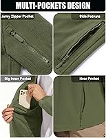 Vista 6 de CRYSULLY - Chaquetas tácticas militares deportivas de hombre, abrigos de forro polar con capucha, chaquetas de aventura al aire libre