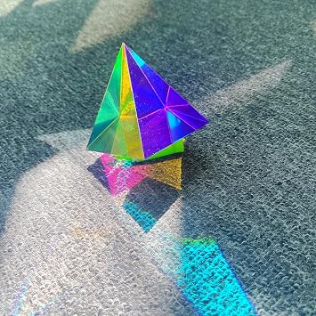 CMY Cube Original Pyramid 60mm,Crystal Sun Catcher Prism for Home or Office decor Gifts,Optical Color Cube