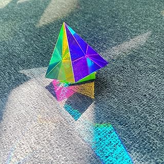 CMY Cube Original Pyramid (60mm),Crystal Sun Catcher Prism for Home or Office décor Gifts,Optical Color Cube