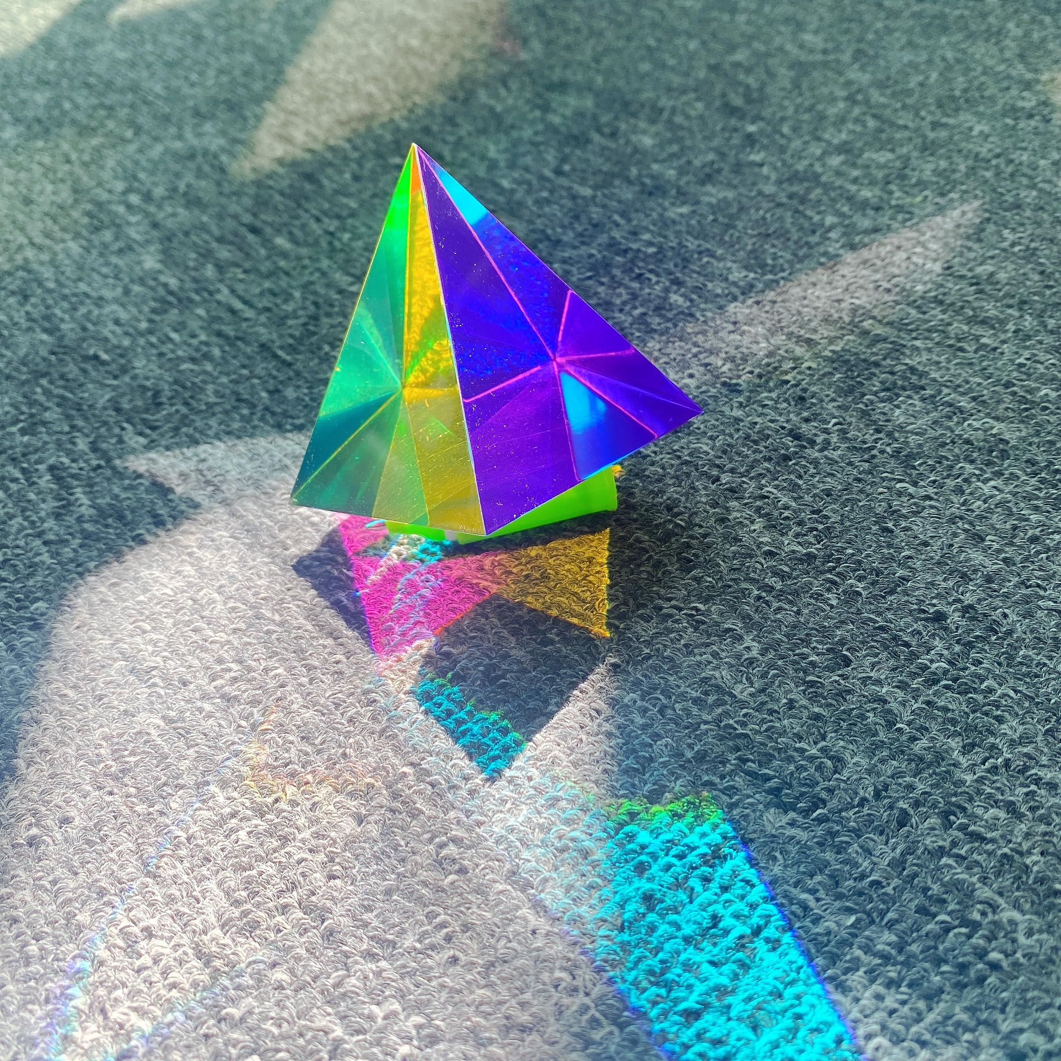 Zhuochimall Boys Cyan, Magenta, Yellow Cmy Cube Original Pyramid (60Mm),Crystal Sun Catcher Prism For Home Or Office Décor Gifts,Optical Color Cube
