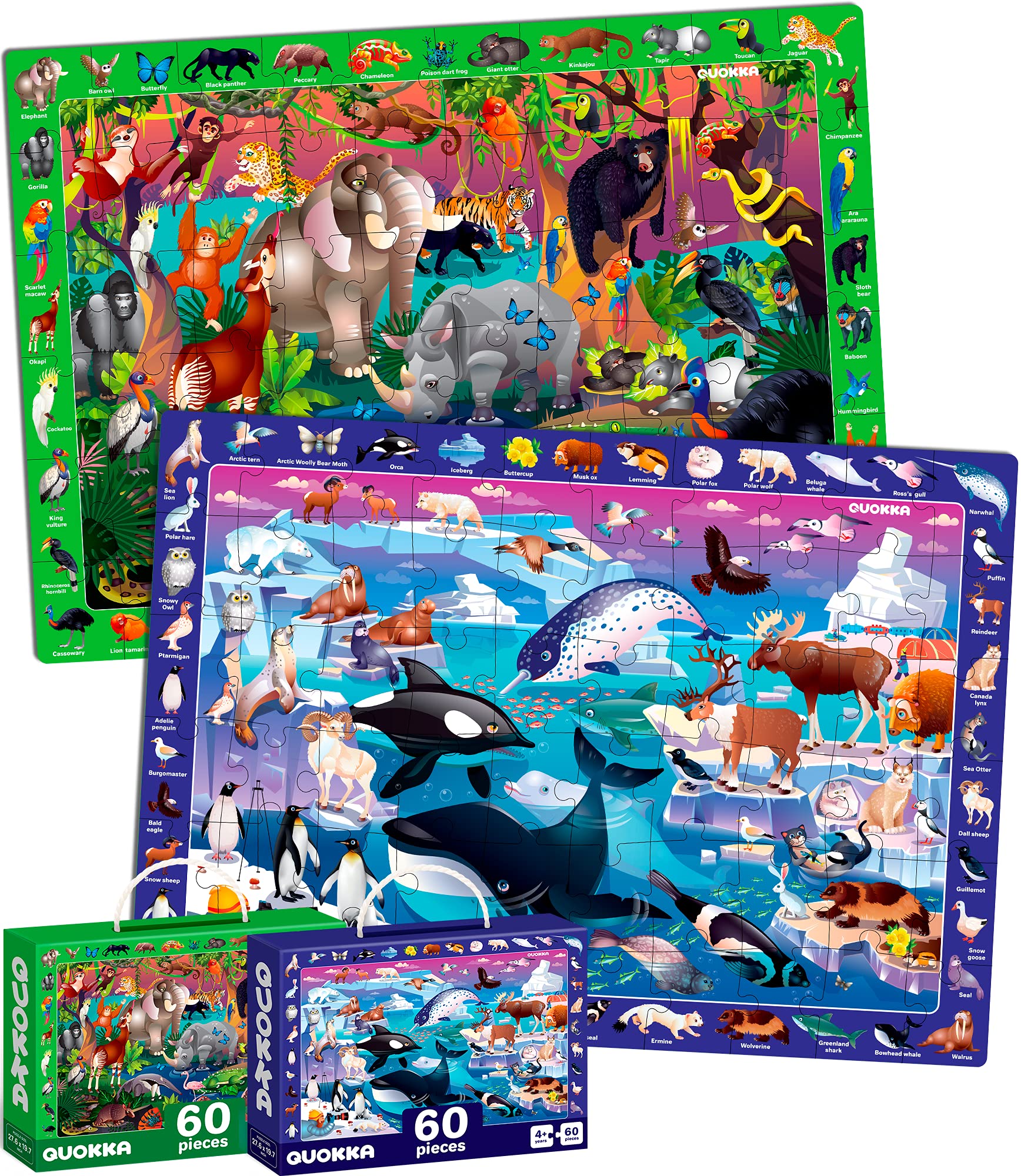 Buy Floor Jigsaw Puzzles for Kids 3 4 Year Olds Set of 2 Jigsaws for