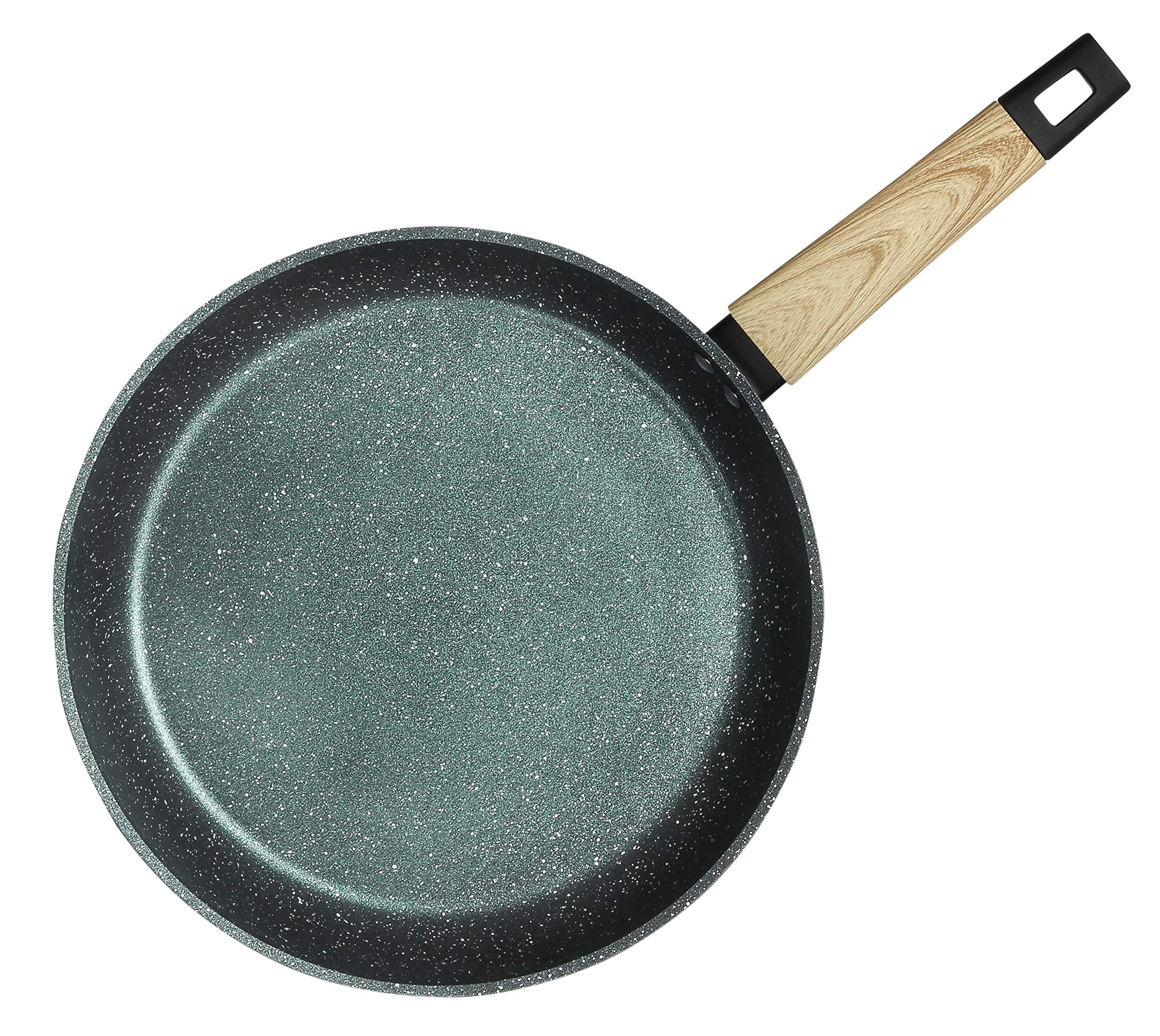 Sartén antiadherente de granito de 12 pulgadas (compatible con inducción) (verde bosque)