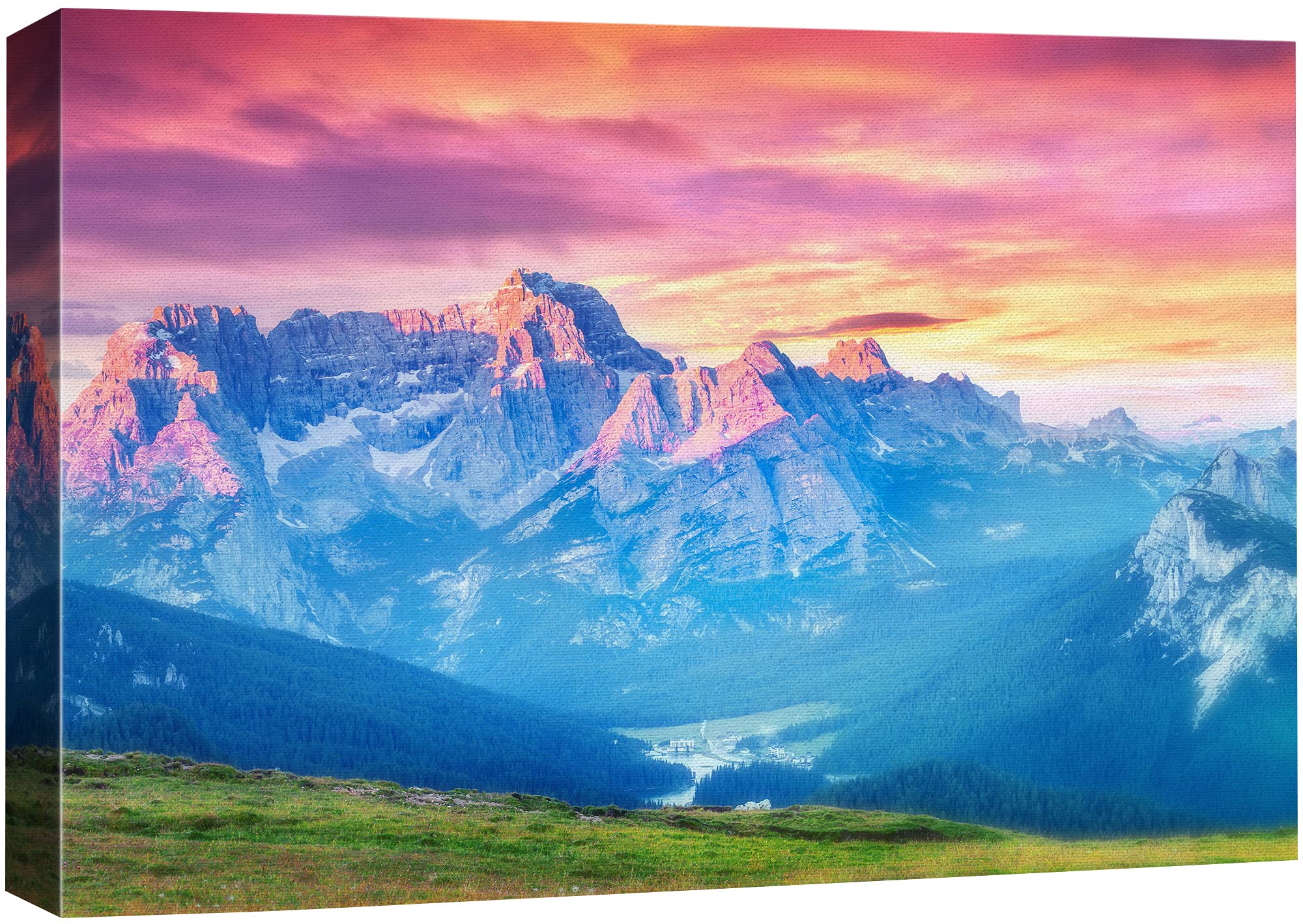 Amazon.com: SIGNFORD Framed Wall Art Print Neon Mountain Range