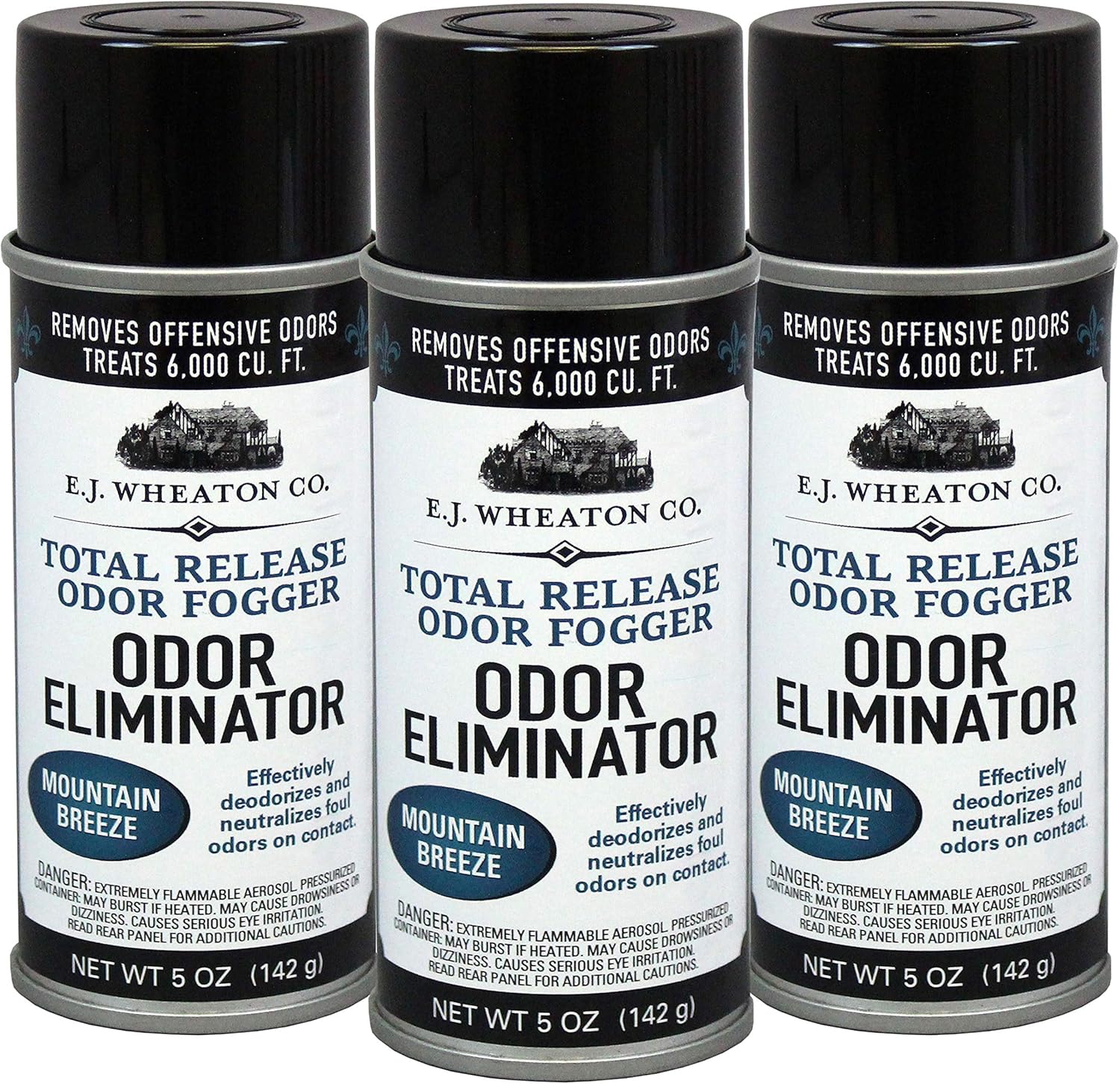 Odor Eliminator, Total Release Odor Fogger, 3 Pack, Effectively Deodorizes and Neutralizes Foul Odors on Contact, Mountain Breeze (5 OZ).