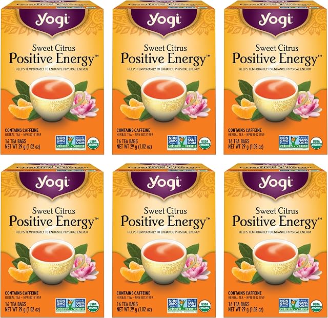 Yogi Tea - Énergie positive d'agrumes sucrés (6 Boîte) - 96 Sacs à thé