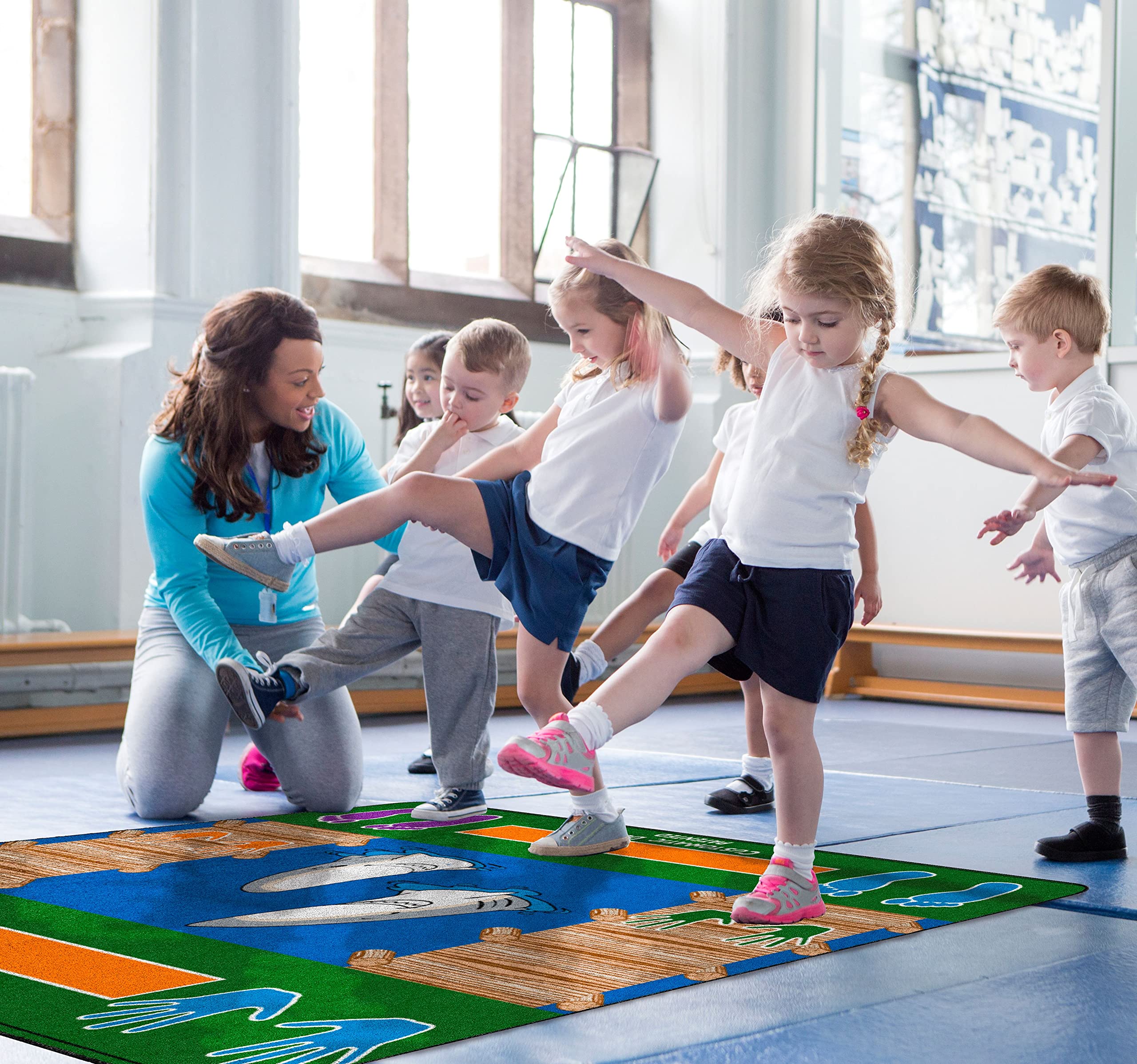 Flagship Carpets Customatic Design Multicolor Educational Rug for Home Learning Area, Children Classroom Mat, Kids Room, and Playroom Carpet, 48