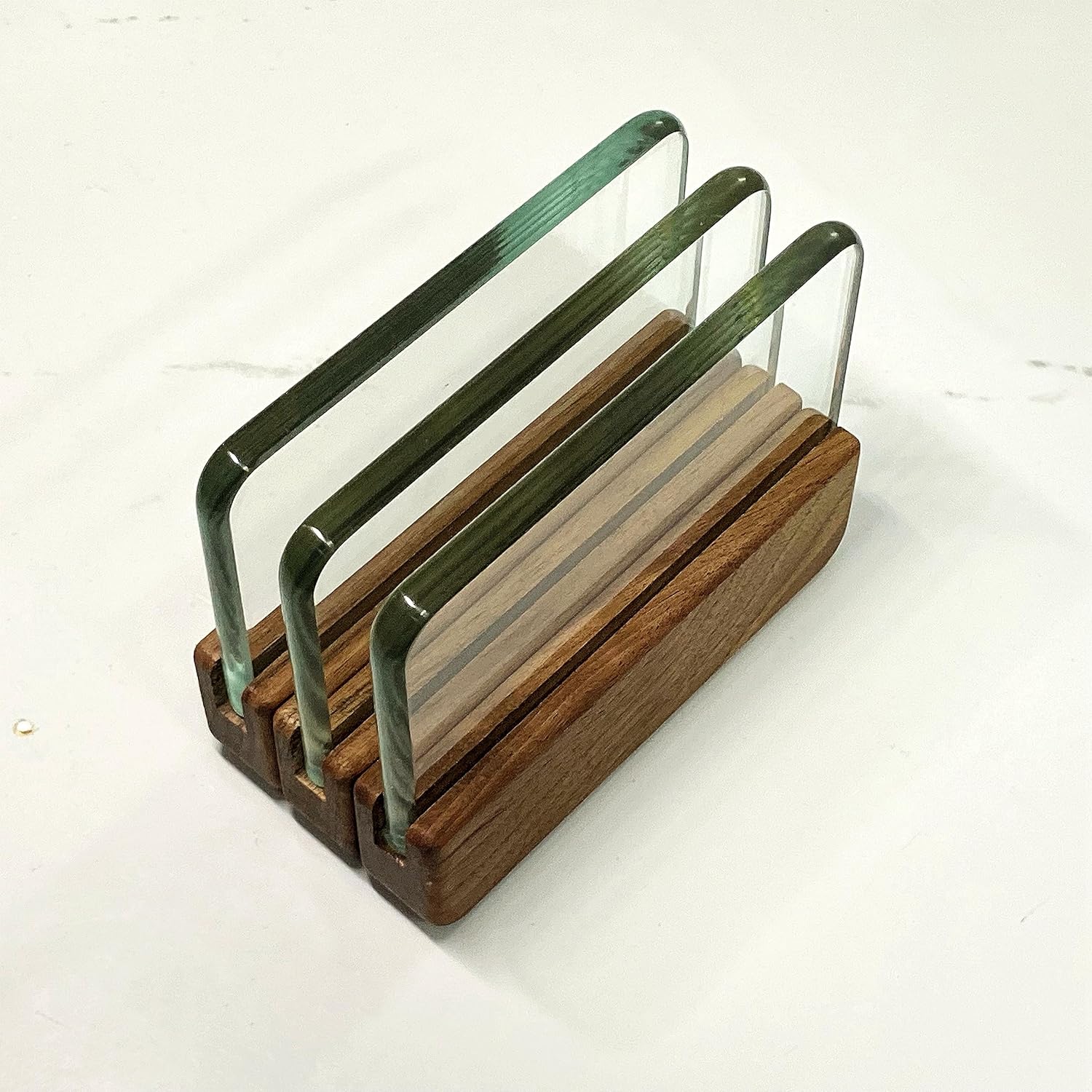 CREASKING Glass Slicker for Burnishing Leather with Walnut Handle, Glass Burnisher Professional Block Smoothing Tool