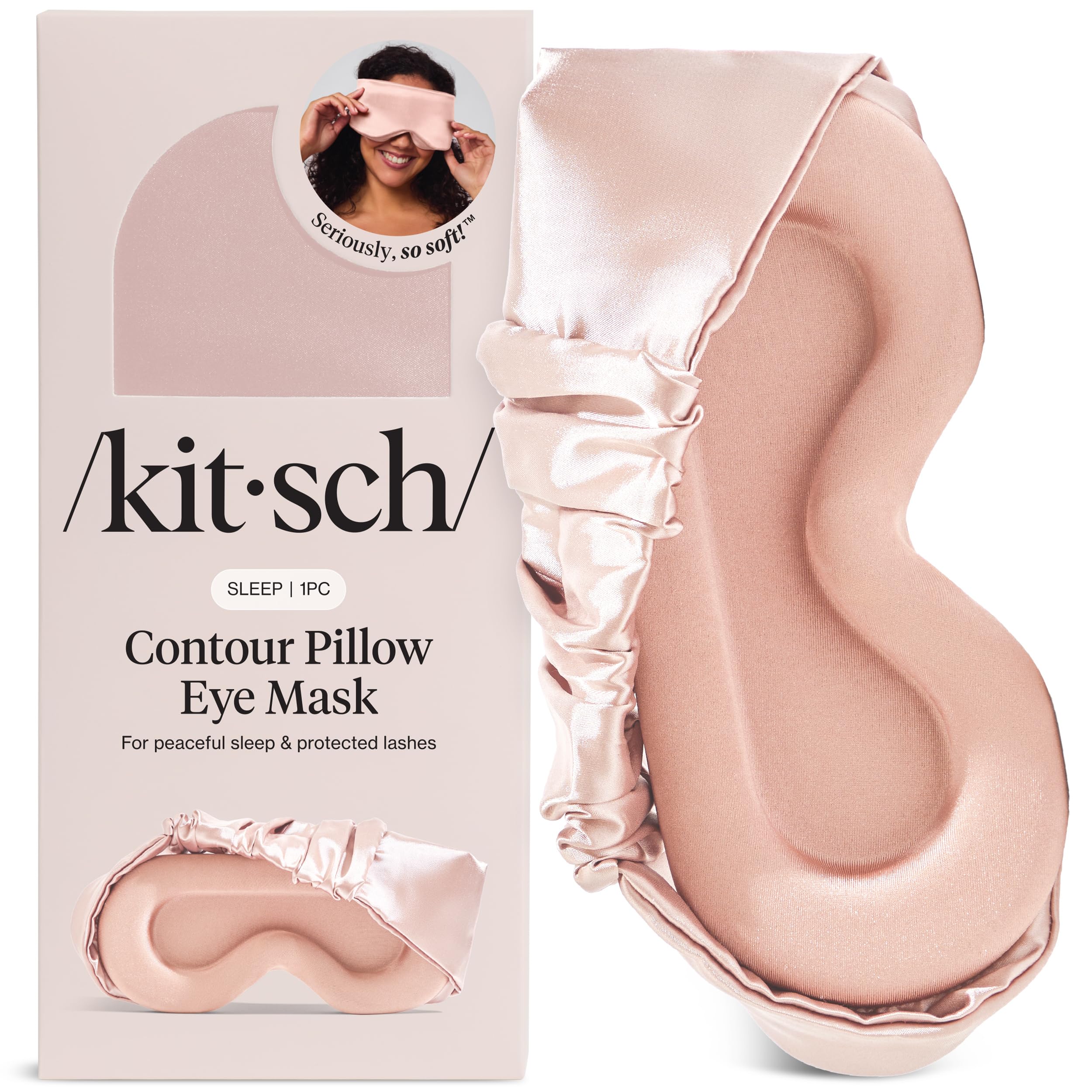 Kitsch Contour Pillow Eye Mask Softer Than Silk Eye Masks for Sleep Blindfold Sleep Masks for Women Men