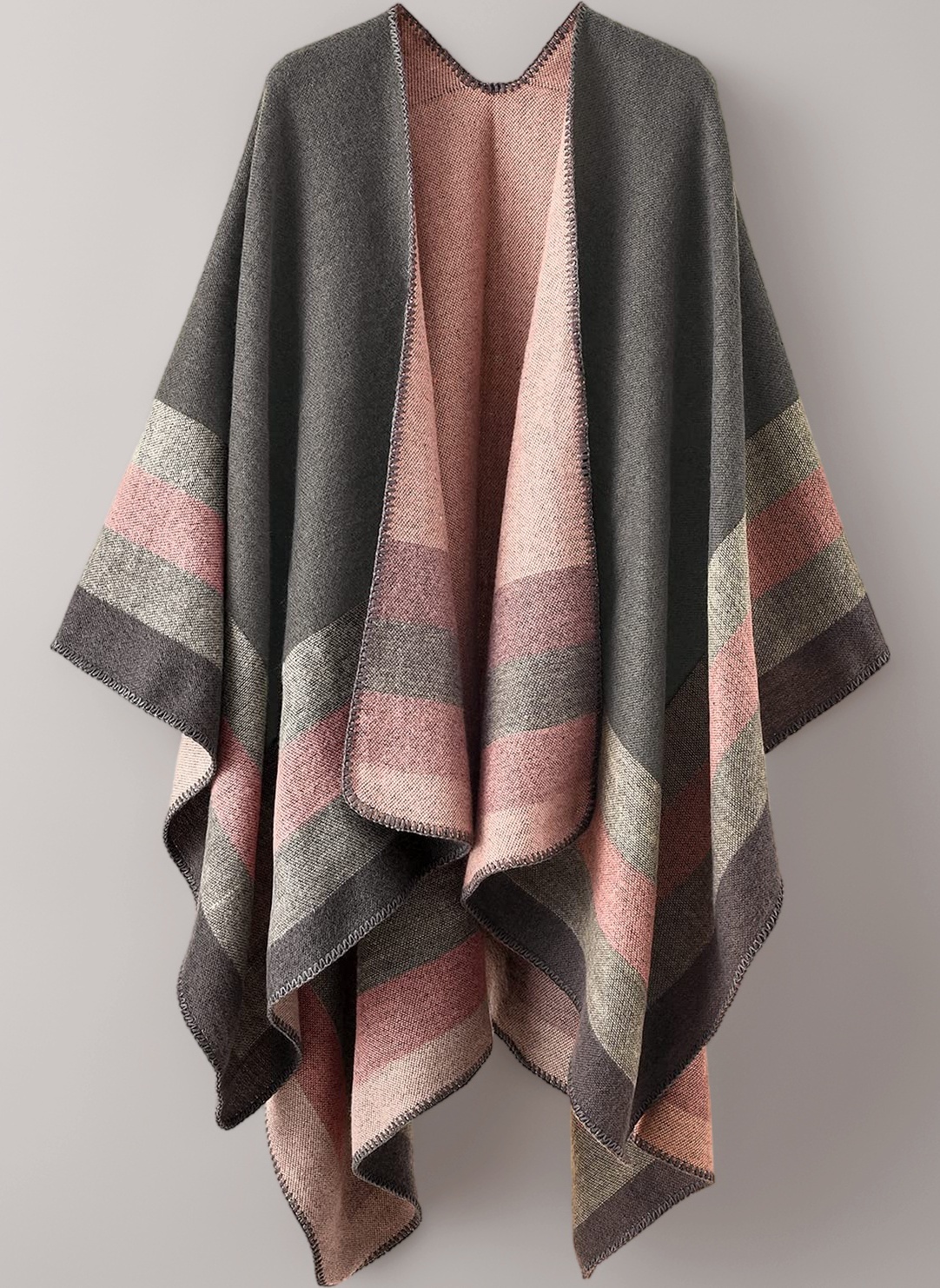 colornival Shawl Wraps for Women, Elegant Knitted Cape Open Front Poncho Scarf Blanket Cardigan Coat for Spring, Autumn, and Winter