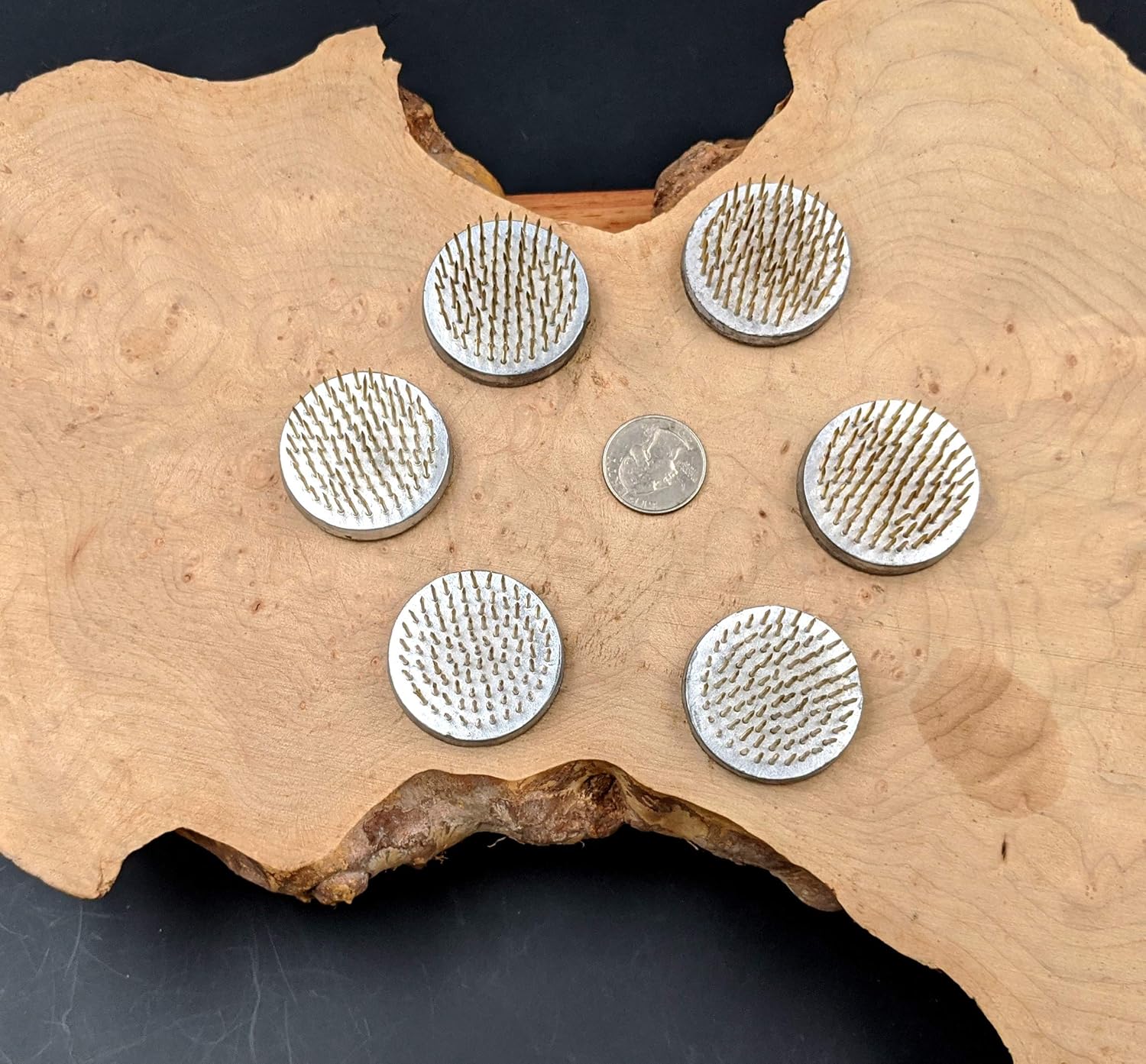 JWL HAWNKOA PRODUCTS Heavy Duty 40MM (1.574") Kenzan Ikebana Flower Arranger Holder Pin Frog Brass Pins … (6 Items)