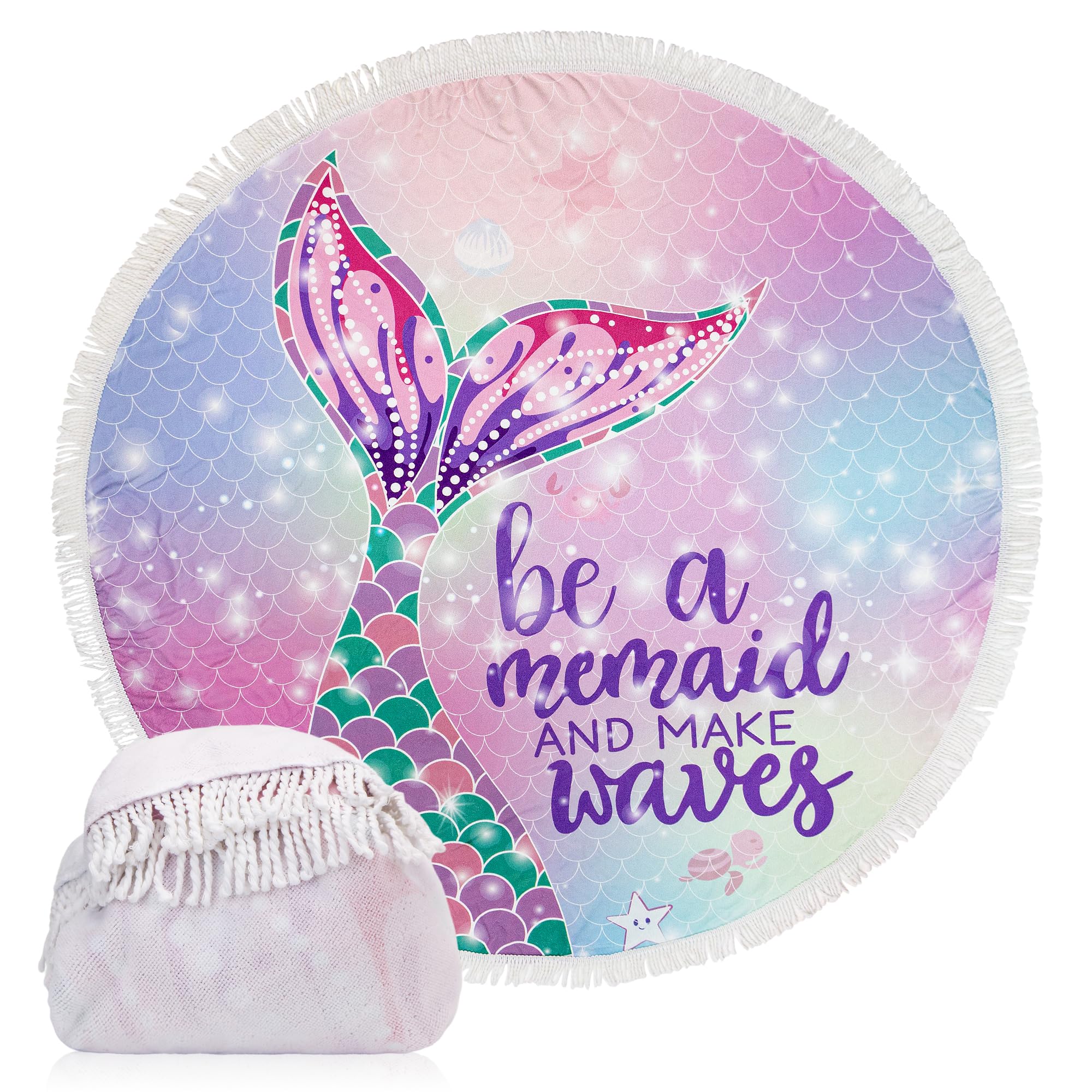 Oversized Round Beach Towel Blanket,Quick Dry Super Absorbent Circle Towel for Pool Swimming Picnic Yoga Mat Meditation Table Rug with Tassels (Pink)