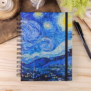 Caderno Sketchbook para Desenho e Aquarela Folhas de 240g - Céu Estrelado - Vicent Van Gogh