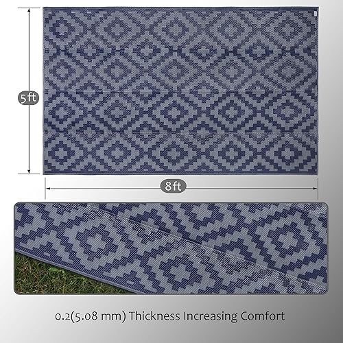 Miniatura 192 de SAND MINE - Alfombras reversibles, alfombra de pajillas de plástico, alfombra de área moderna, alfombra grande para suelo y exteriores, vehículos