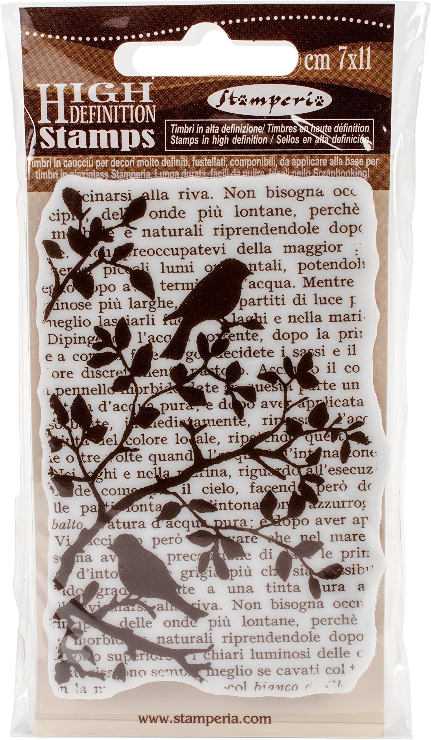 Stamperia Intl Tiny Bird On Tree Cling Stamp, 2.5" x 4"