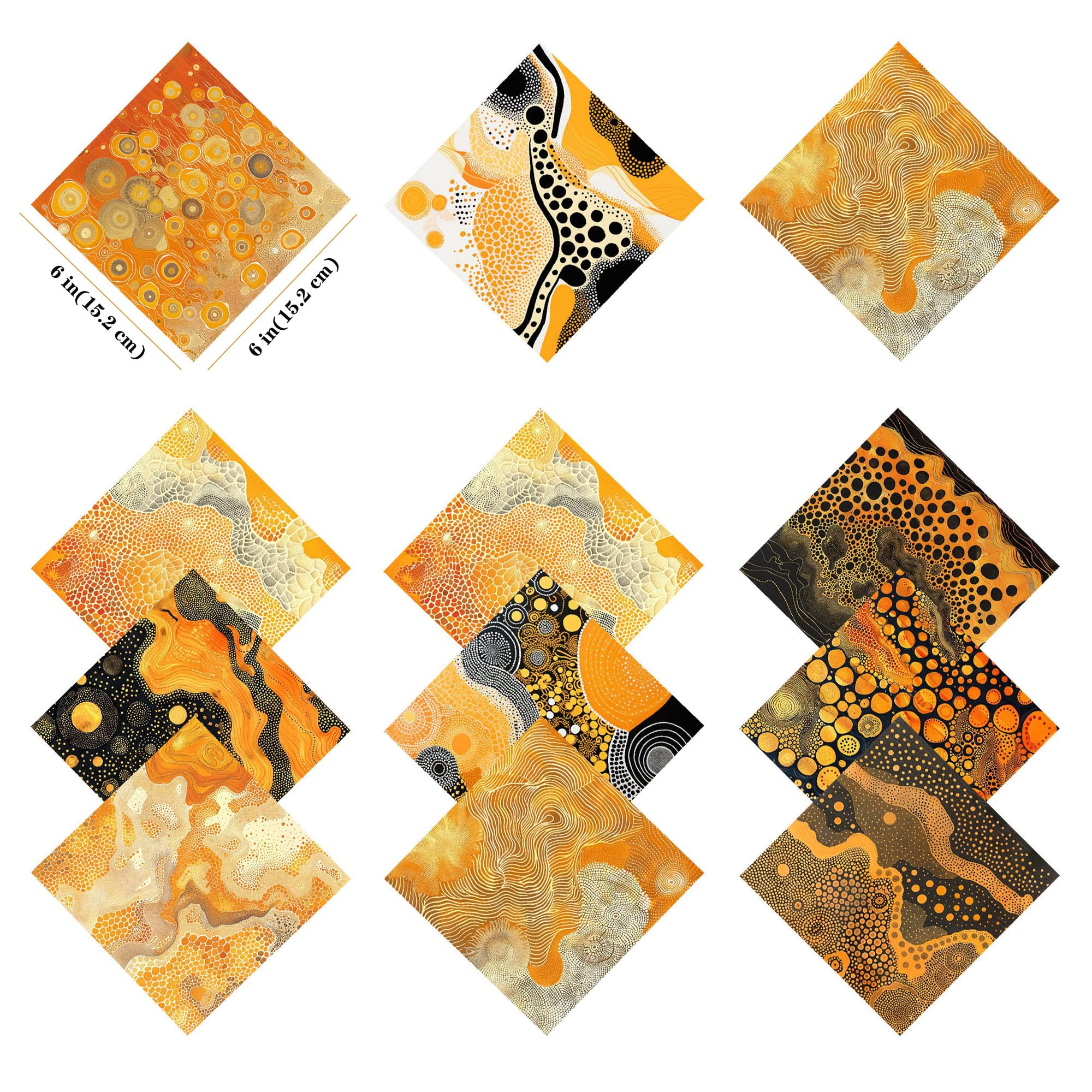 Scrapbook-Papier, Scrapbook-Papierpaket 6 x 6 Zoll, Musterpapier, 48 Blatt einseitiges Kartonpapier mit Fruchtdrucken, 12 Designs, 160 g/m² dekoratives Bastelpapier(5)