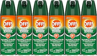 OFF! Deep Woods Insect Repellent Ticks Aerosol with 25 Percent DEET Provides up to 8 Hours of Mosquito and Tick Protection 6 Ounce (Pack of 6)
