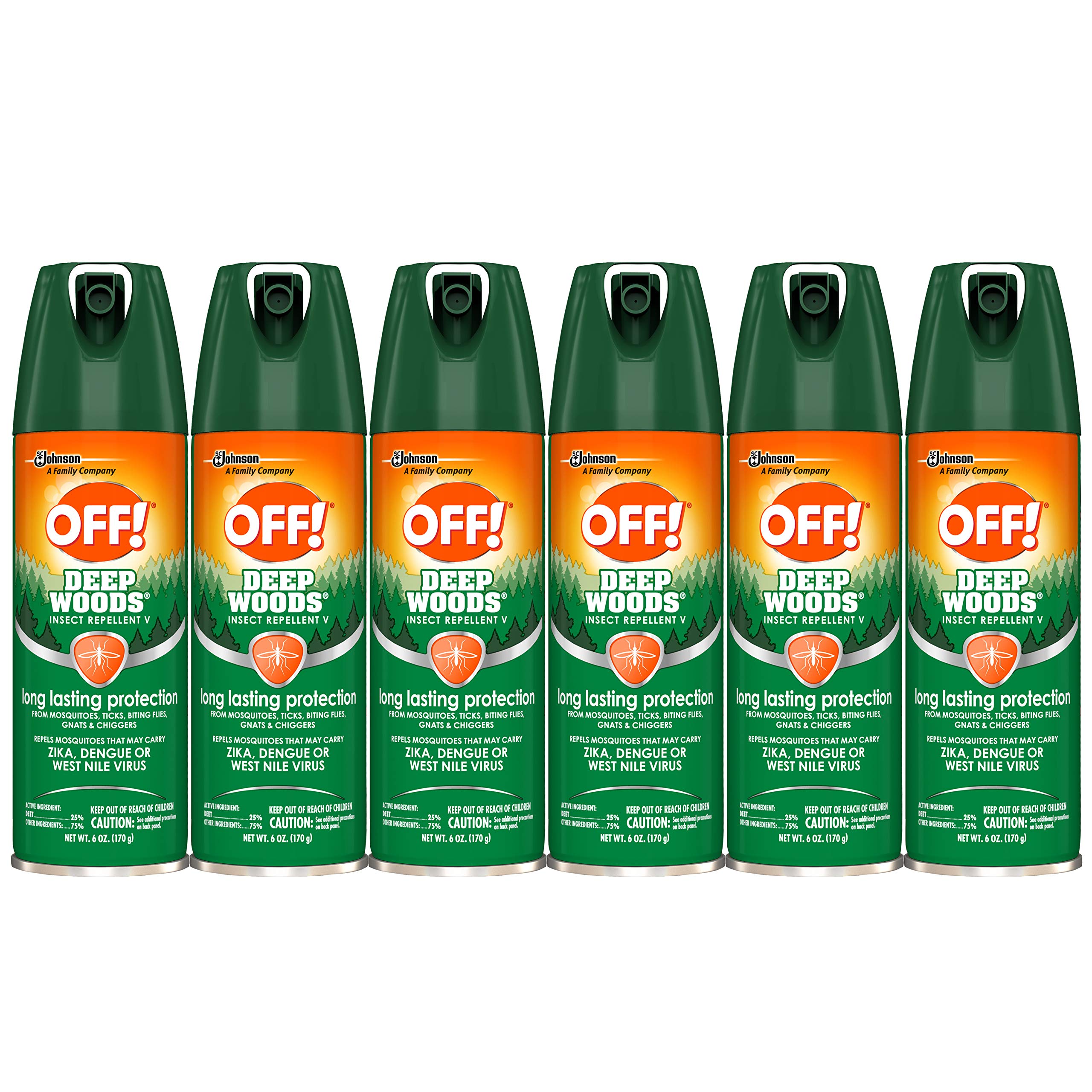 Deep Woods Insect Repellent Ticks Aerosol with 25 Percent DEET Provides up to 8 Hours of Mosquito and Tick Protection 6 Ounce (Pack of 6)
