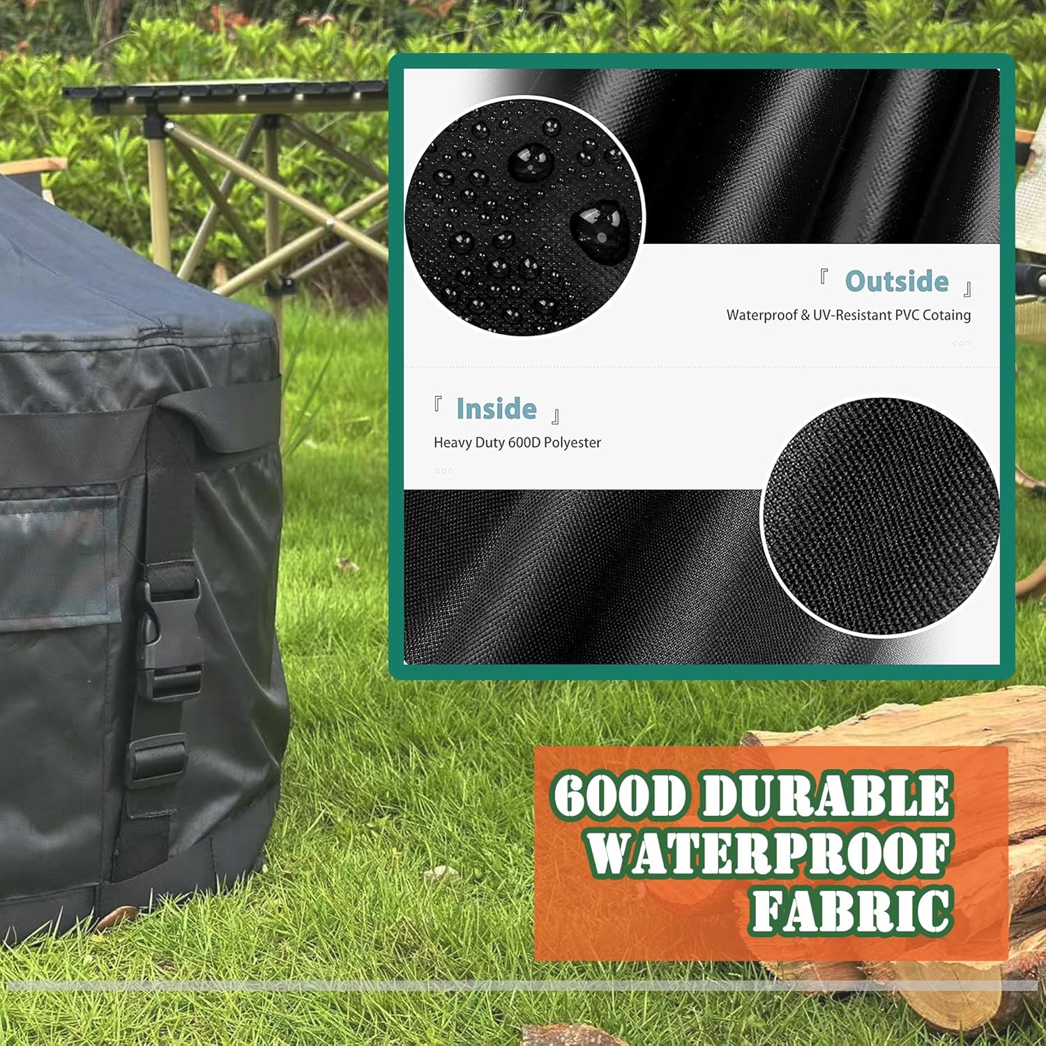 SoIo Stove Yukon Fire Pit Cover, Smokeless Fire Pit Cover, Waterproof Sloped Top with Carry Straps, Fits for Fire Pits -29" D X 29" W X 18.5" H