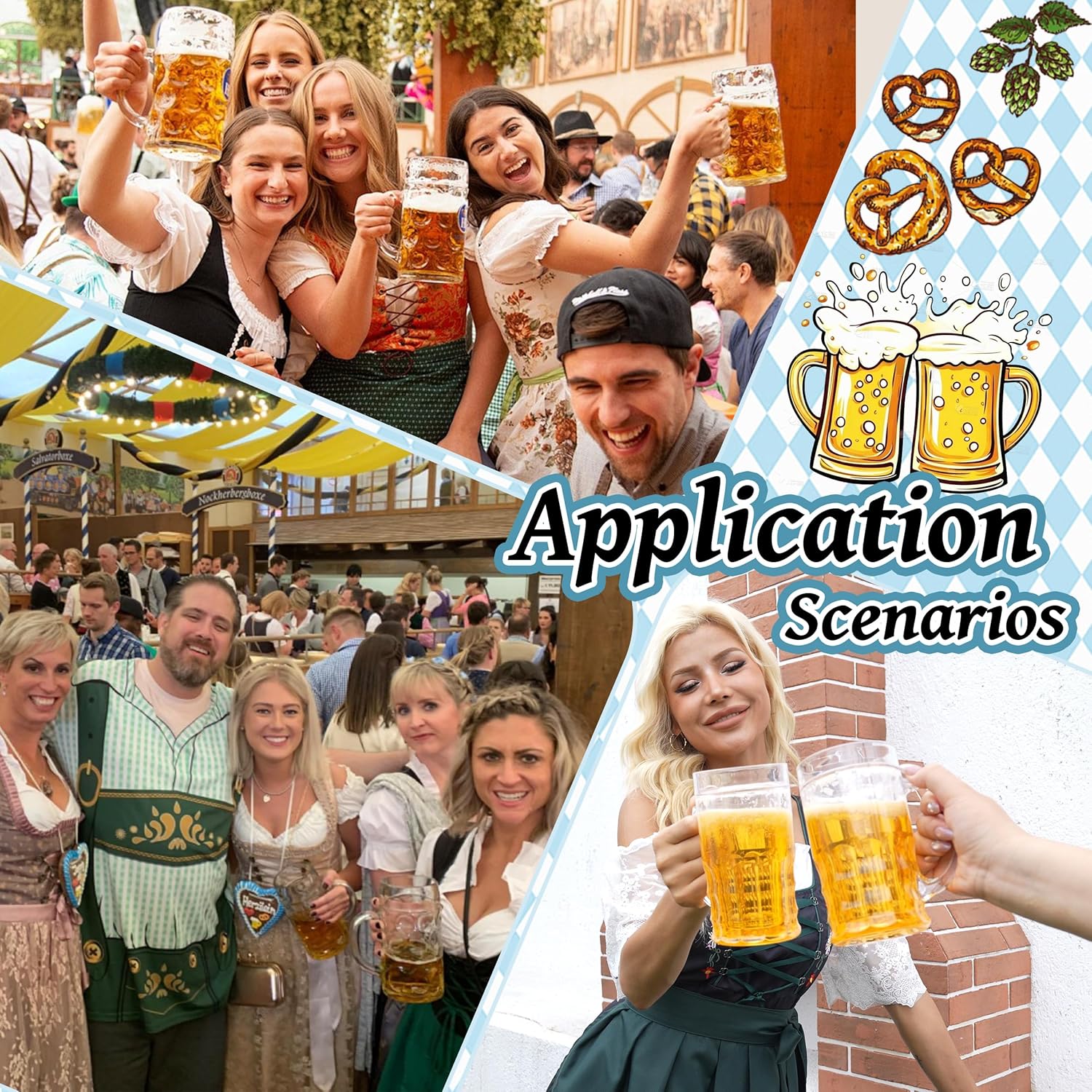 Women Oktoberfest Costume,German Bavarian Dress for Women,Oktoberfest Traditional Dirndl Dress,Green,M - Image 7