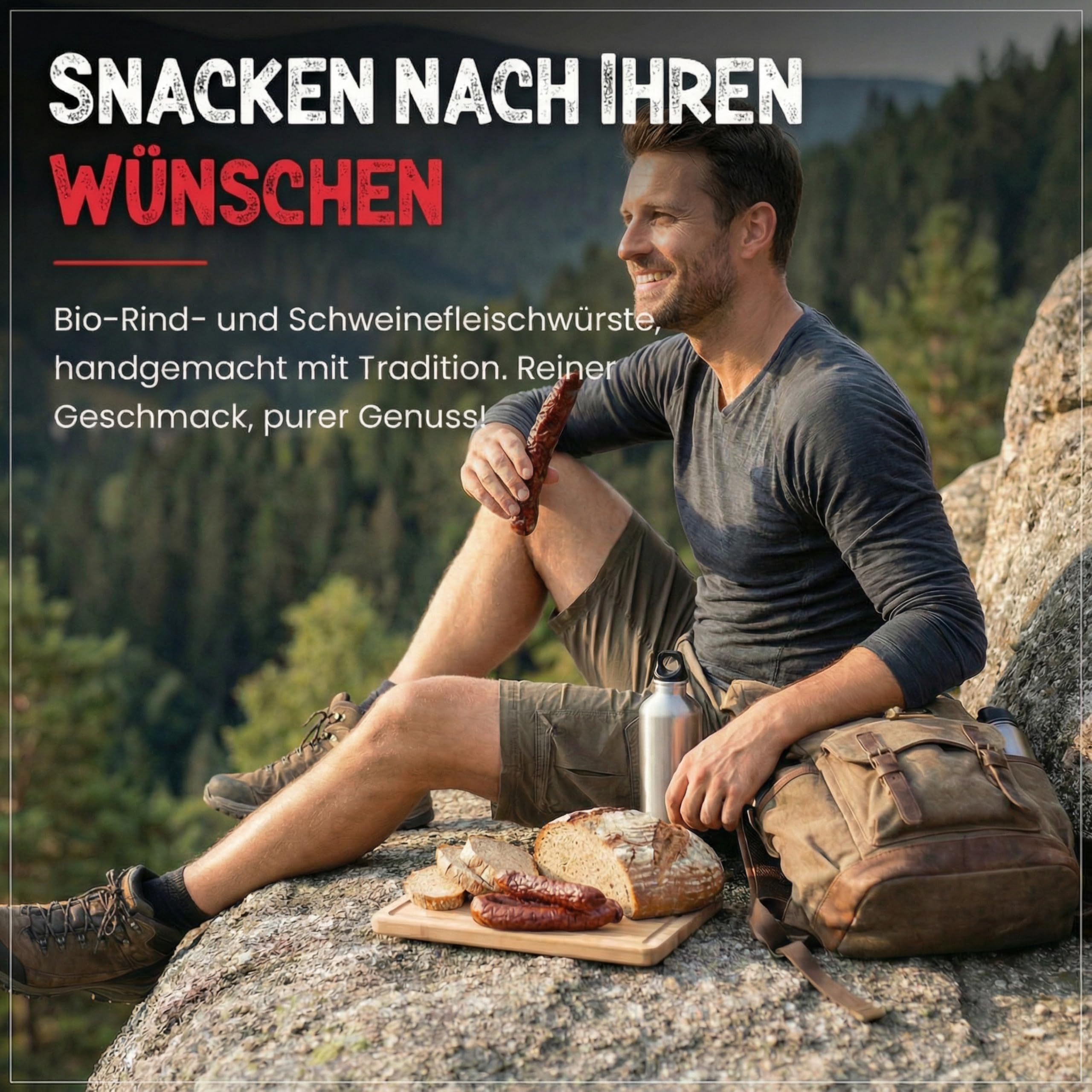 BIO Pfefferbeißer/Feuerbeißer 4 x 2 Paar – Rohwurst aus Rind & Schwein, nicht scharf – Snackwurst, zuckerfrei & glutenfrei – Handgemachte Bio Bauernwürste