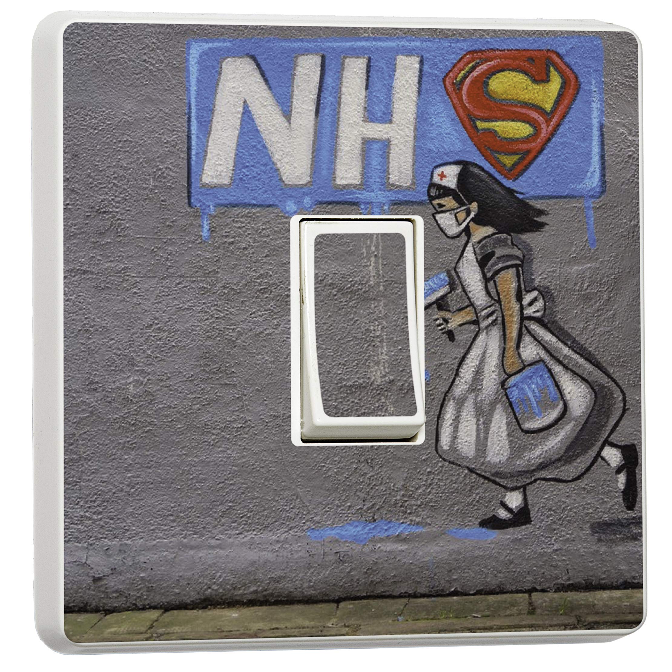 stika.co Pack of 2 Thank You Health Workers, Superheroes, Single Light Switch Cover Vinyl Sticker, Home Decorative Stickers