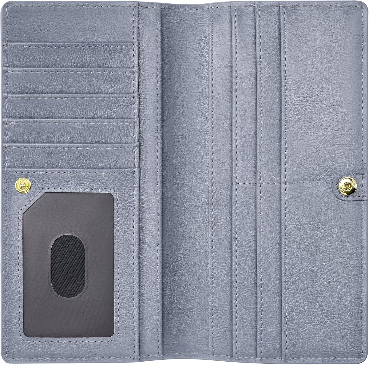 Cartera delgada para mujer, Cartera delgada con bloqueo de RFID para damas, Tarjetero minimalista con bolsillo con cremallera, azul satinado