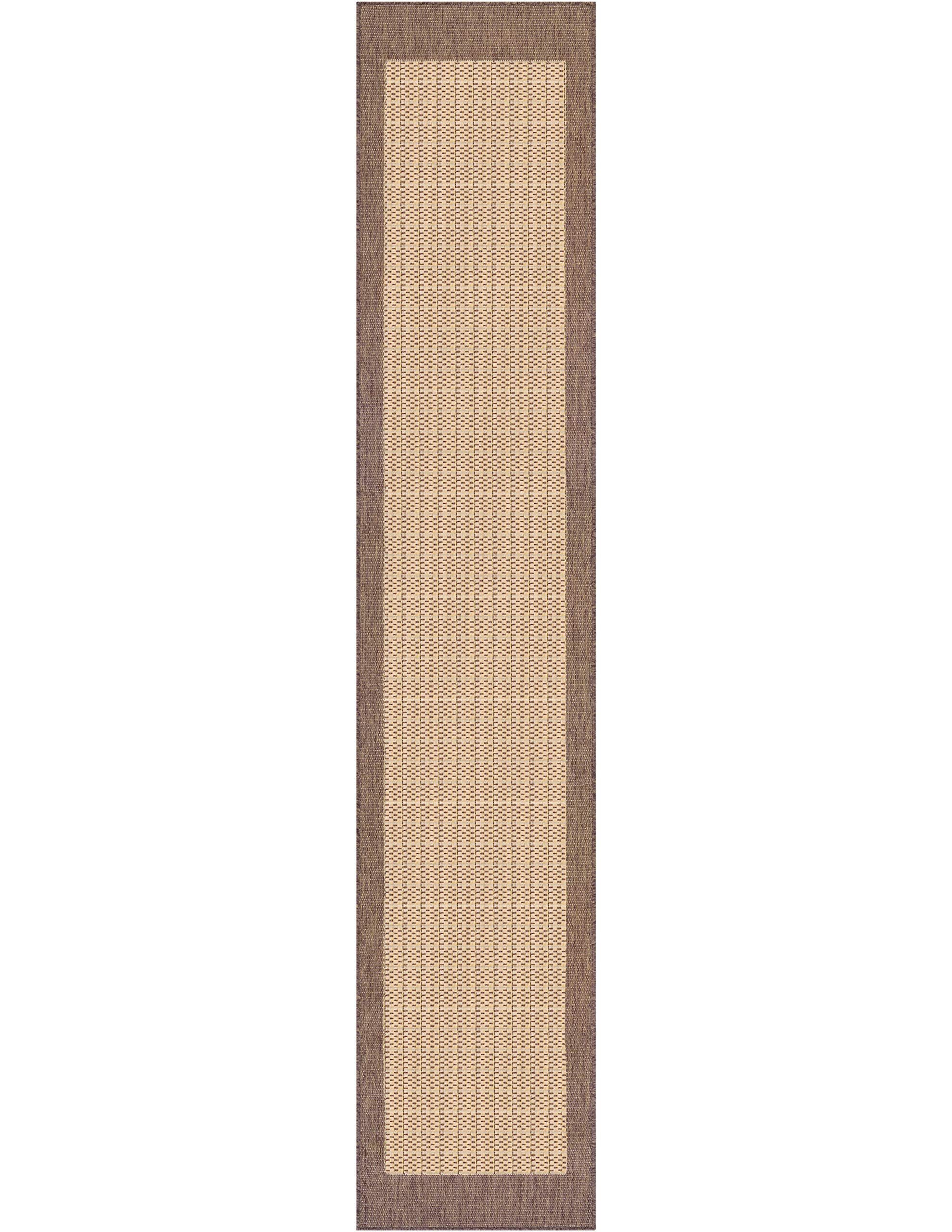 Couristan 1005/3000 Recife Checkered Field/Natural-Cocoa 2-Feet 3-Inch by 7-Feet 10-Inch Runner Rug