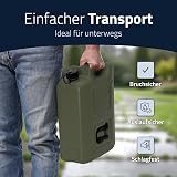 Hünersdorff Lot de 3 bidons de Carburant Professionnels de 20 l pour Essence, Diesel et Autres Produits Dangereux, fabriqué en Allemagne, Production certifiée TÜV, Olive - 6