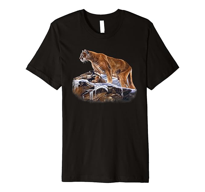 Amazon.com: Mountain Lion Cougar Premium T-Shirt: Clothing