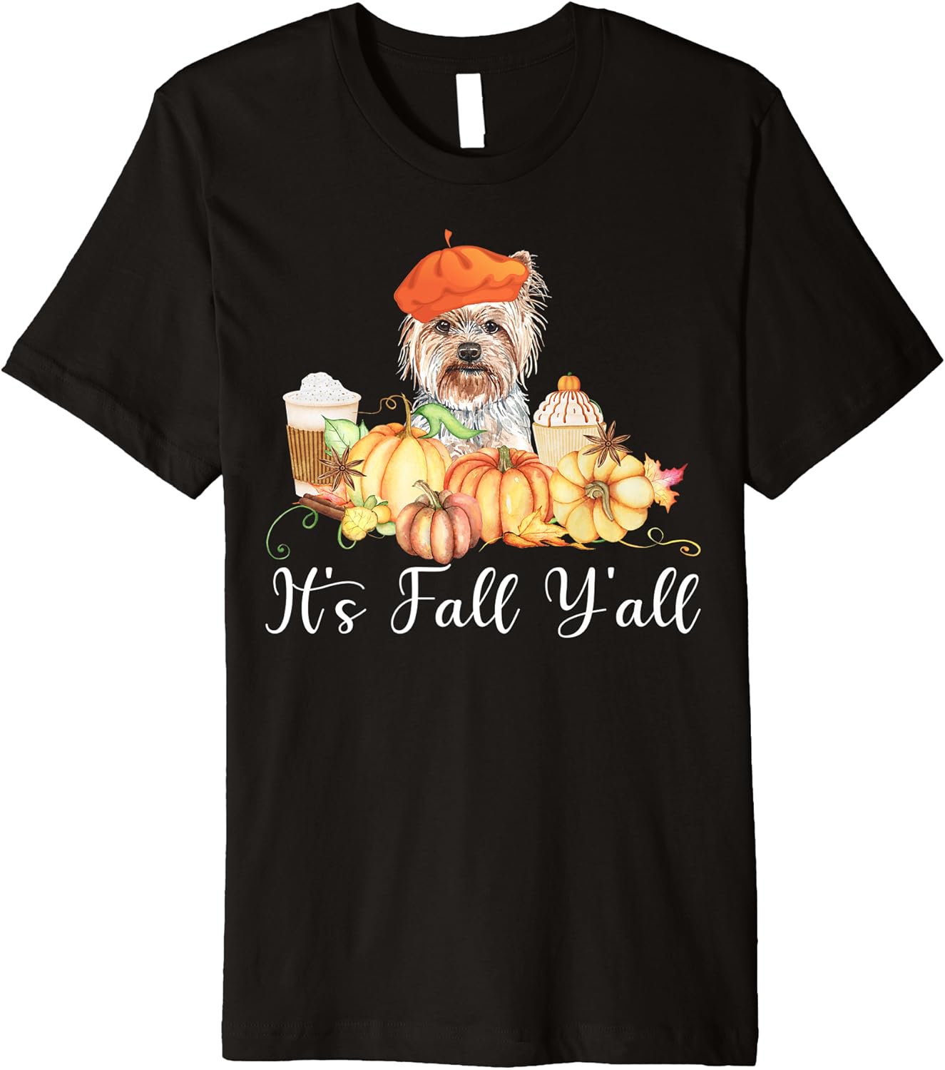 It's Fall Y'all Funny Dog Lover Terrier Gift Autumn Pumpkin