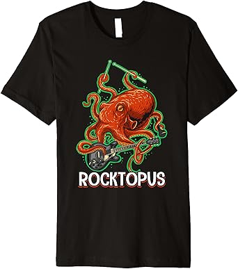 pic Giant Rocktopus underwater music band premium t shirt