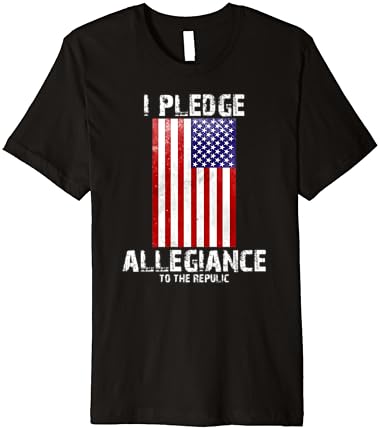 US Flag I Pledge Allegiance To The Republic White Textual content Premium T-Shirt