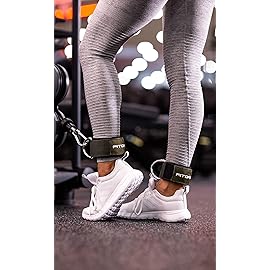 Fitgriff Ankle Straps V2 for Cable Machine (2 Pieces) - Gym Workout Equipment - Leg Pulley Attachment, Kickback Straps (Army Green)