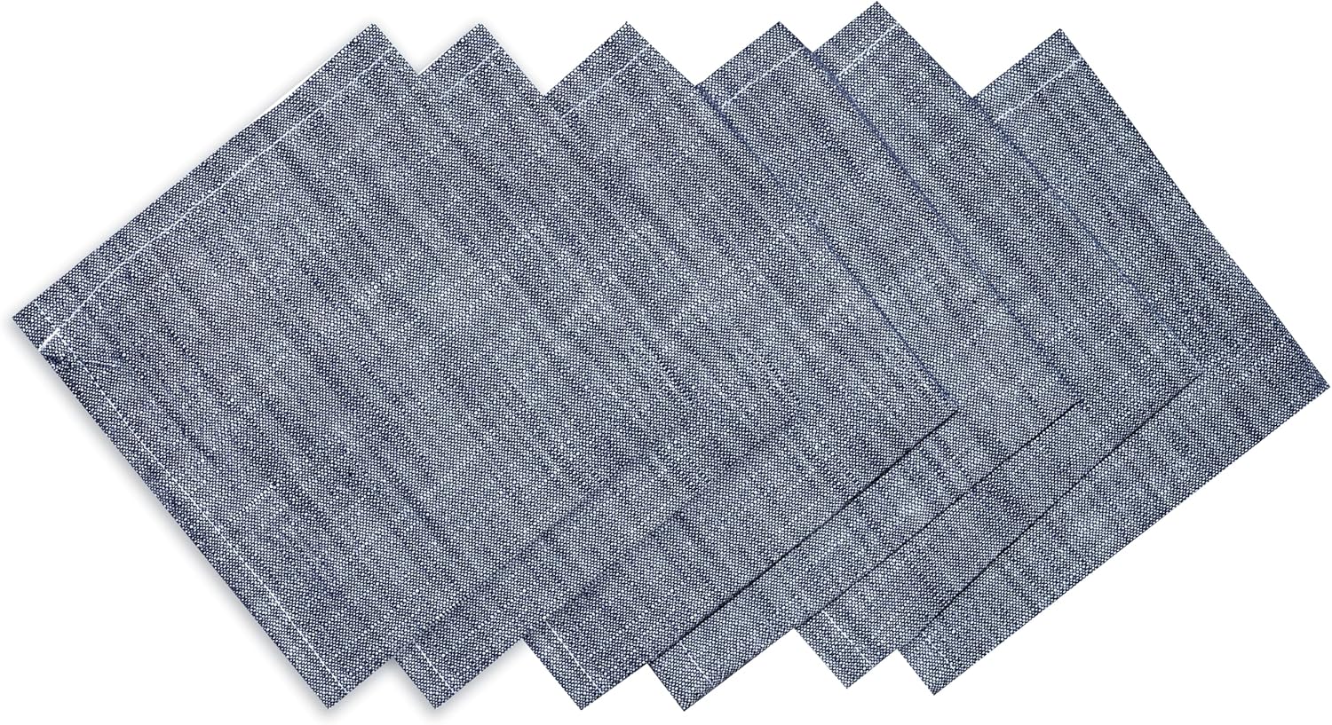 Servilletas de Tela Algodón Chambray Azul, Set de 6 (45x45 cm)