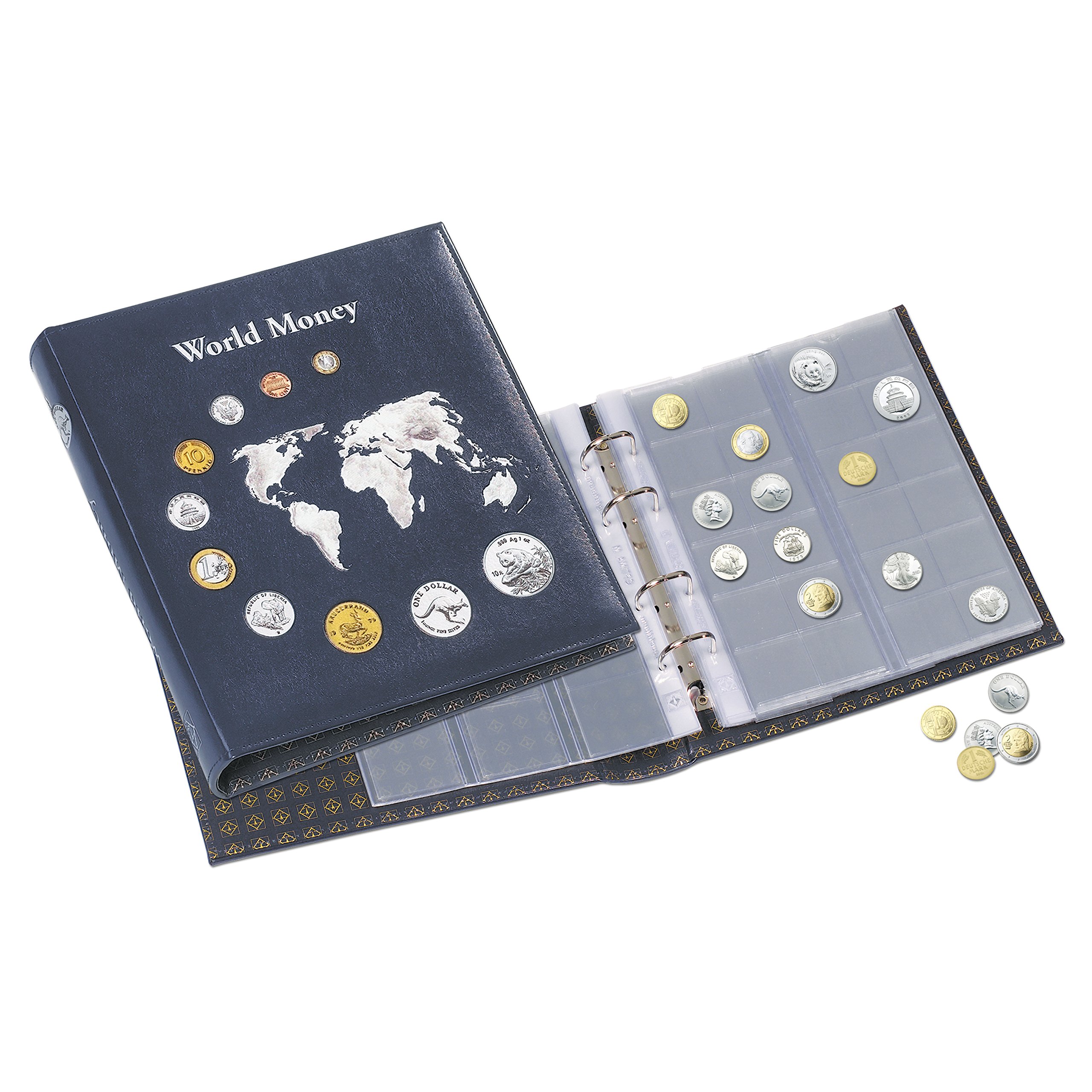Album Optima numismatique Leuchtturm pour collectionner monnaies euros, monnaies anciennes