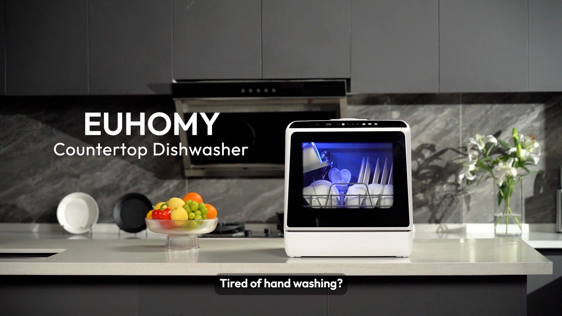 Image of EUHOMY Countertop Dishwasher Portable with 6 Programs, 5L Built-in Water Tank for Apartments & RV, 167℉ High-Temp, No Hookup Needed, Mini Dishwasher with Baby Care, Air Dry /Quick /ECO /Fruit /Normal Mode