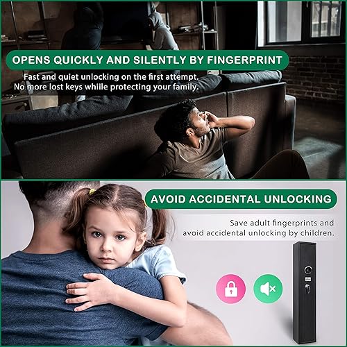 Miniatura 5 de Templeton - Caja fuerte biométrica para rifle y pistola de acceso rápido con modo silencioso, capacidad estándar de 4 rifles (sin accesorios)