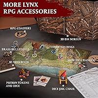 Vista 6 de DND DM Screen 5e - D&D Dungeon Master - Pantalla 3D de piel sintética con insertos personalizables, Dungeons and Dragons GM / Game Master