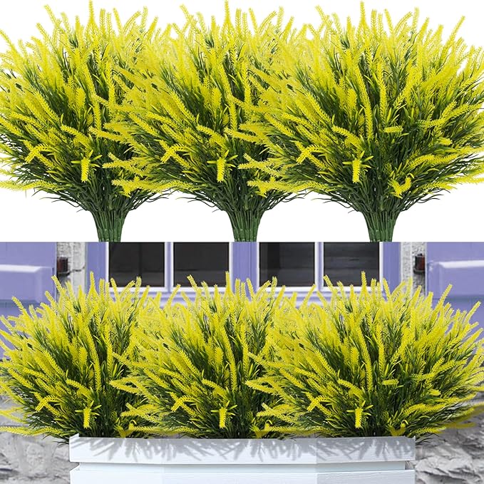 Ximiloor 12 Bundles Fake Outdoor Flowers UV Resistant