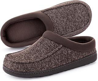 ULTRAIDEAS Men's Memory Foam Indoor Outdoor Slippers with Anti-Skid Rubber Sole