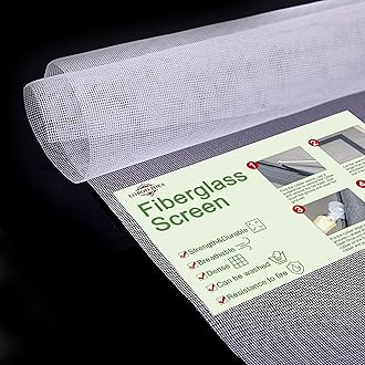 Loboo Idea Fiberglass Screen Replacement Mesh, Warehouse Fiberglass Window and Door Screen for Patio and Windows (120x100cm (47.24x39.37 Inches), White)