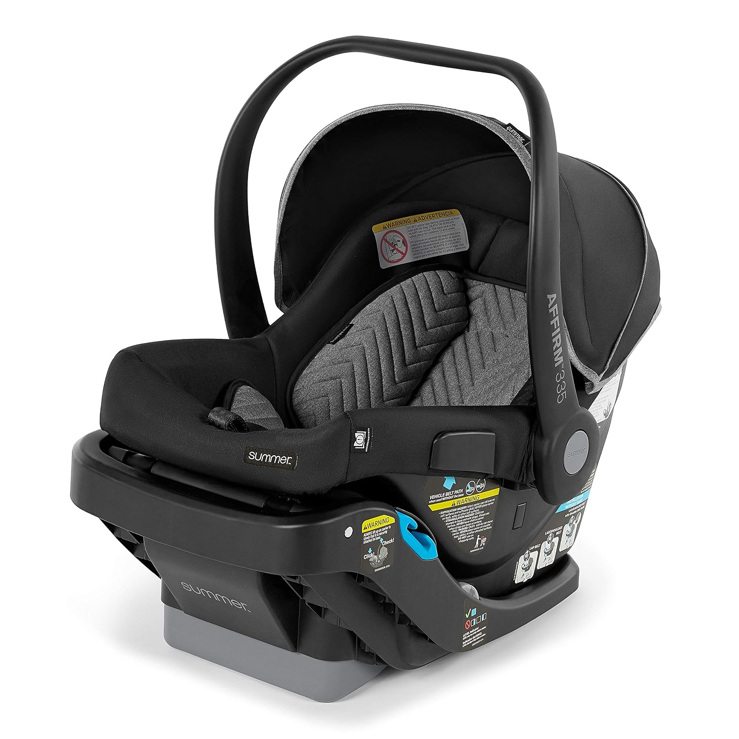 Summer Affirm 335 Rear-Facing Infant Car Seat, Onyx Black – Including Easy-to-Install Steeloc Car Seat Base