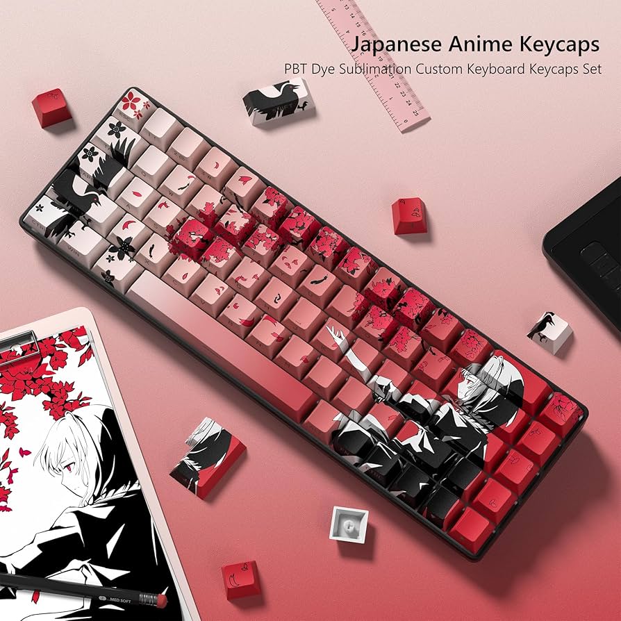 Japanese Anime Keycaps Shine Throgu Key Caps,Cherry
