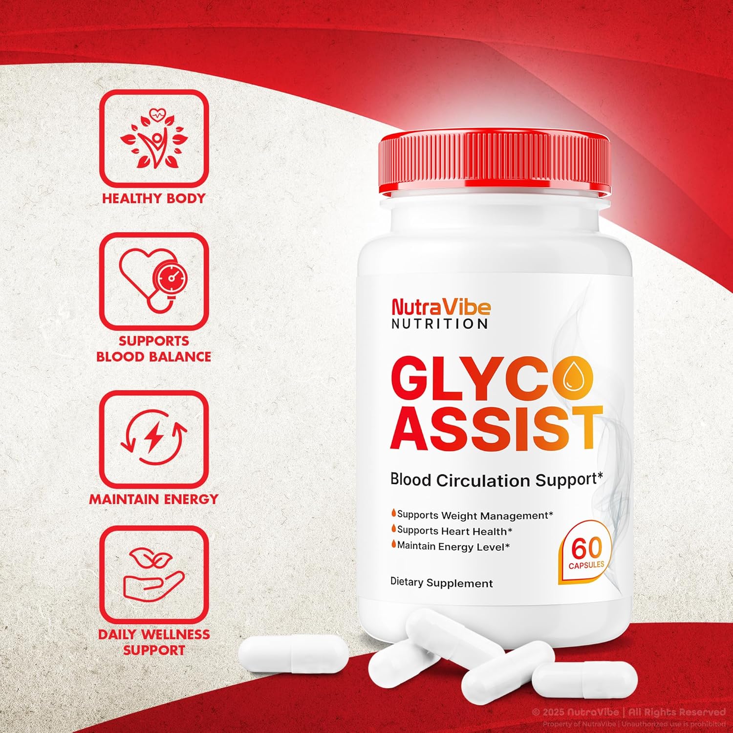 (2 Pack) Glyco Assist Capsules, Official Glyco Optimizer Formula, Premium Blend to Support Healthy Energy, Stable Levels and Circulation, All-Natural GlycoAssist Complex Reviews (120 Capsules)