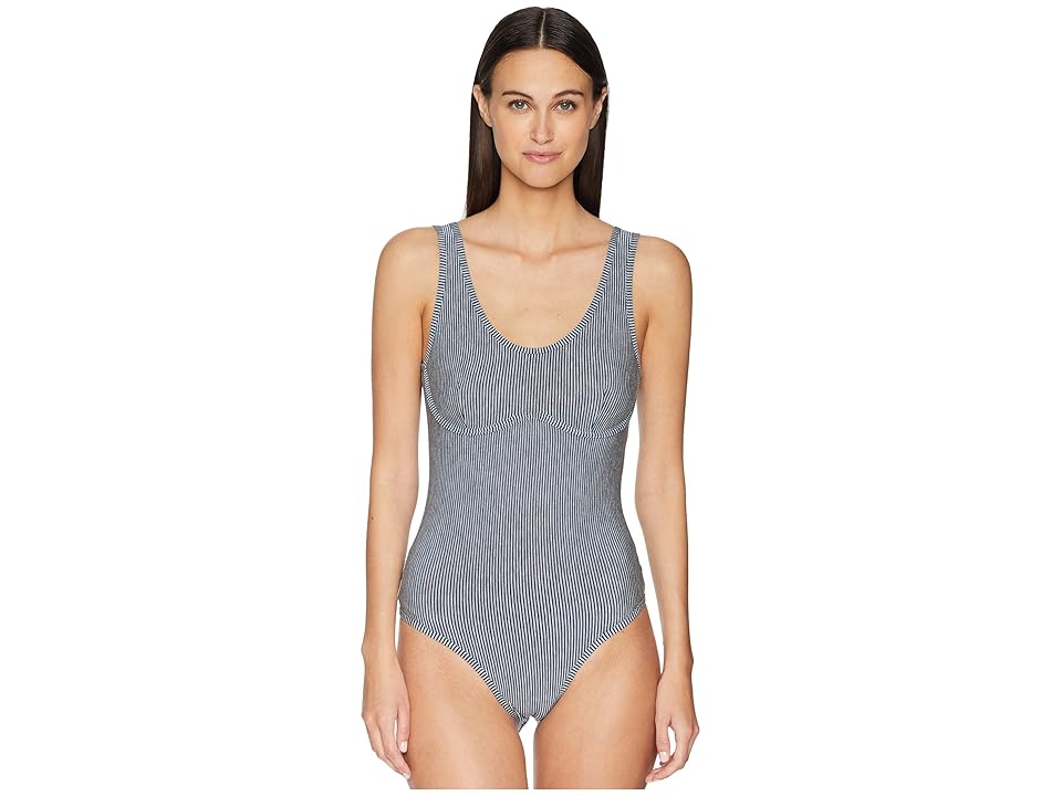

ELSE Amalfi Underwire Cup Bodysuit (Heather Grey/Navy) Women's Jumpsuit & Rompers One Piece, Gray