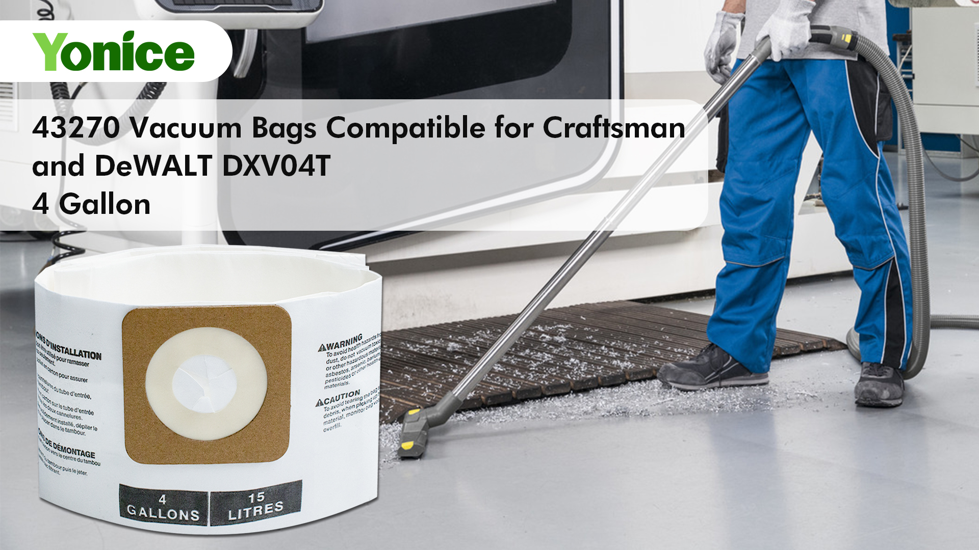 12 Pack 43270 Vacuum Bags Compatible with Craftsman 4 Gallon Shop