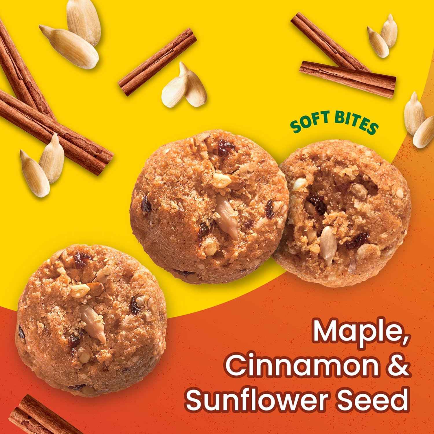 belVita Energy Snack Bites, Maple, Cinnamon and Sunflower Seed, 6-5 oz Bags